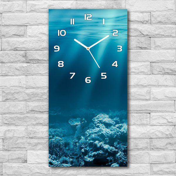 Modern vertical wall clock Underwater world