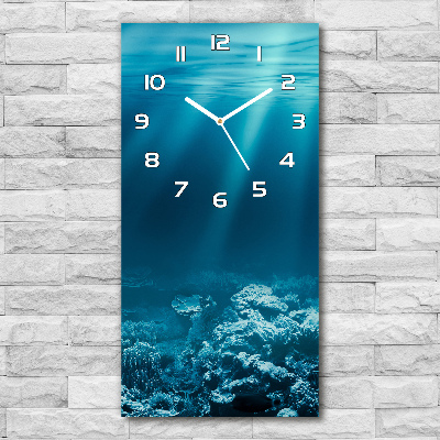 Modern vertical wall clock Underwater world