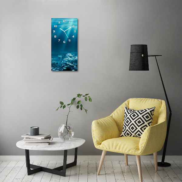 Modern vertical wall clock Underwater world