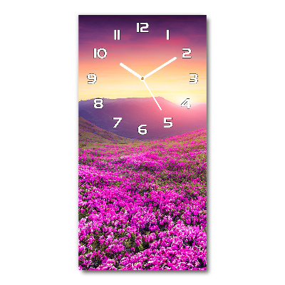 Vertical rectangular wall clock Rhododendron mountains