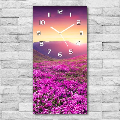 Vertical rectangular wall clock Rhododendron mountains