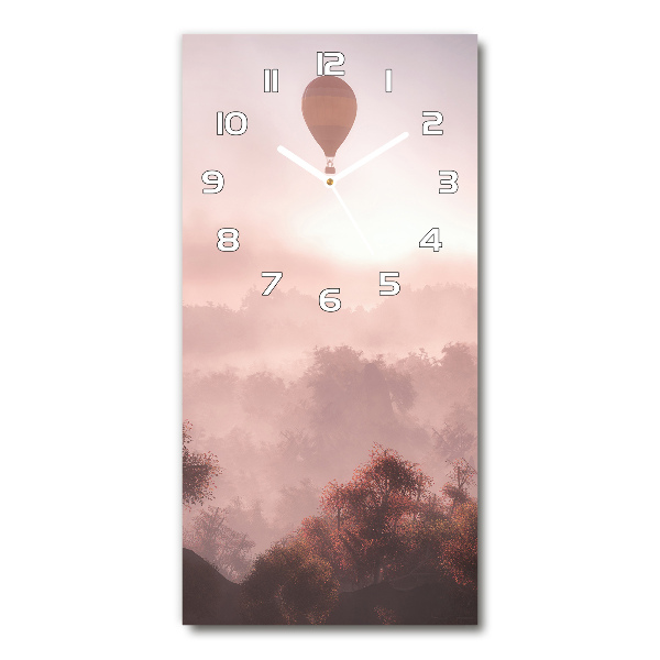 Modern vertical wall clock Flying forest balloon