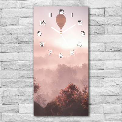 Modern vertical wall clock Flying forest balloon