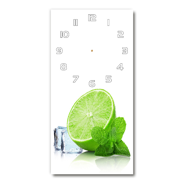 Vertical wall clock Lime and ice