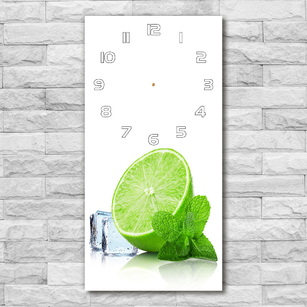 Vertical wall clock Lime and ice