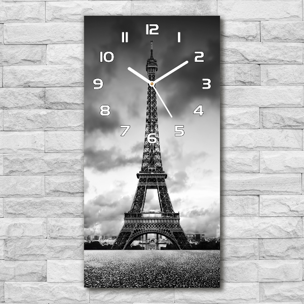 Vertical wall clock Eiffel Paris tower