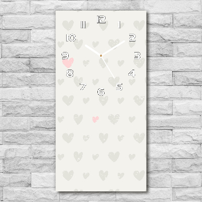 Modern vertical wall clock Heart background