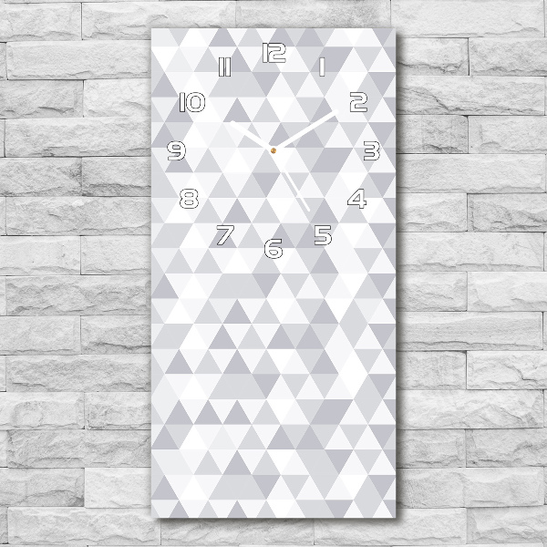 Vertical rectangular wall clock Gray triangles