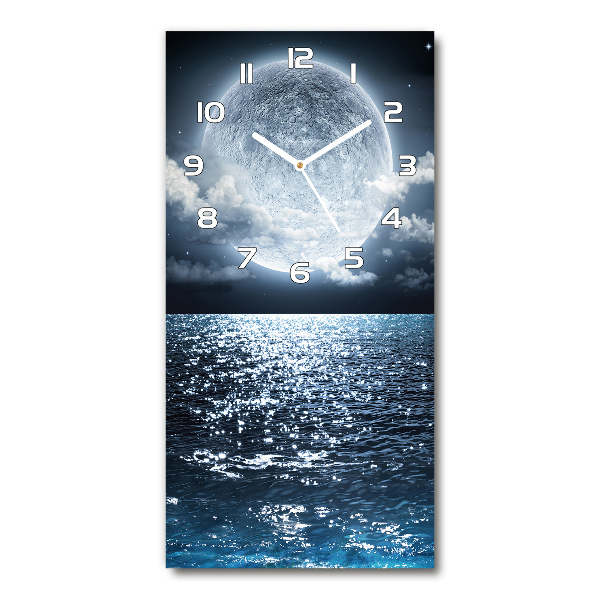 Vertical wall clock full moon