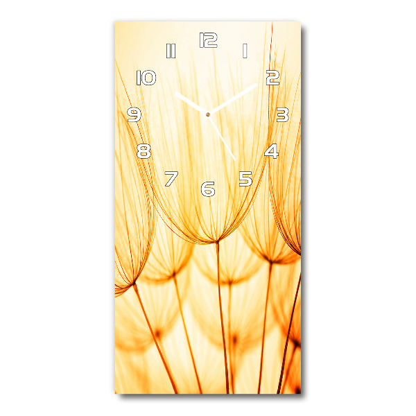 Vertical rectangular wall clock Dandelion seeds