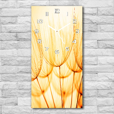 Vertical rectangular wall clock Dandelion seeds