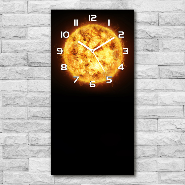 Vertical rectangular wall clock Sun