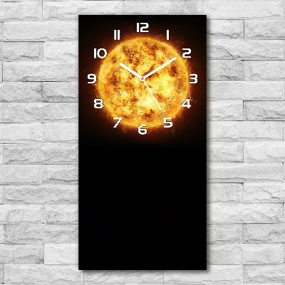 Vertical rectangular wall clock Sun