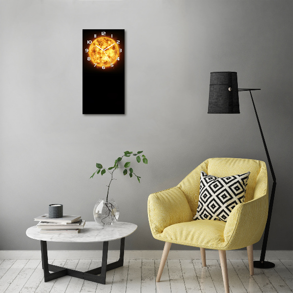 Vertical rectangular wall clock Sun