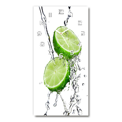 Modern vertical wall clock Lime