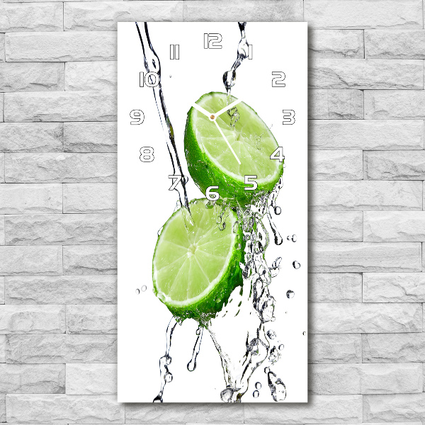 Modern vertical wall clock Lime