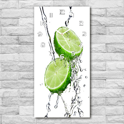 Modern vertical wall clock Lime