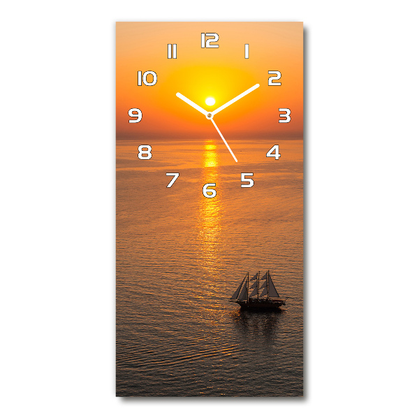 Vertical wall clock Sunset sea