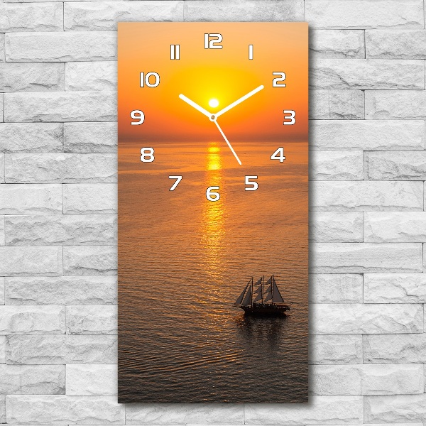 Vertical wall clock Sunset sea