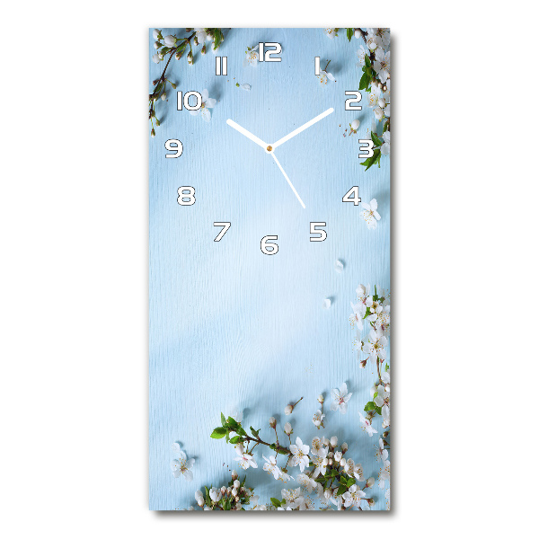 Vertical rectangular wall clock Cherry blossoms