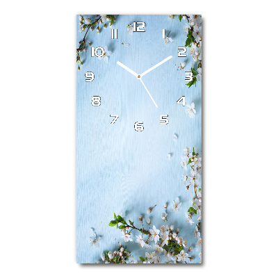 Vertical rectangular wall clock Cherry blossoms