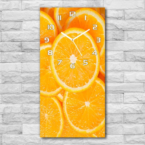 Vertical rectangular wall clock Slices of orange