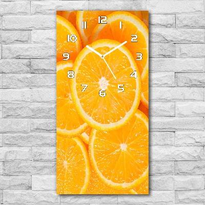 Vertical rectangular wall clock Slices of orange