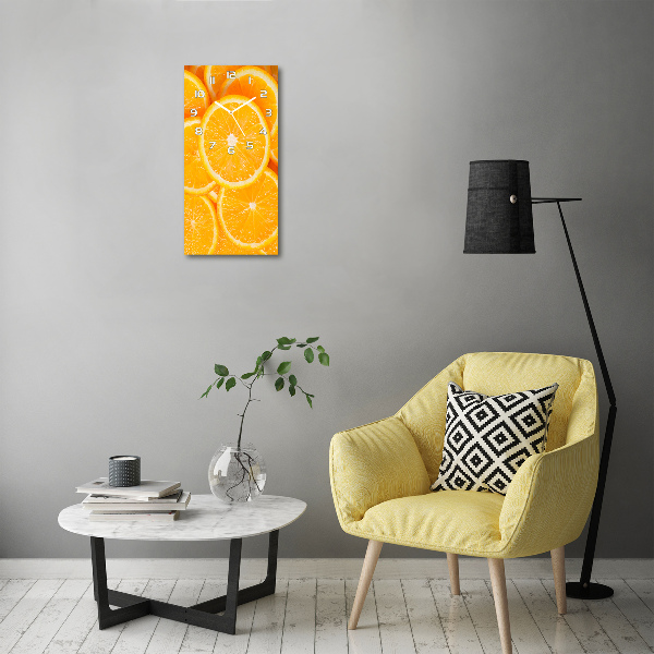 Vertical rectangular wall clock Slices of orange