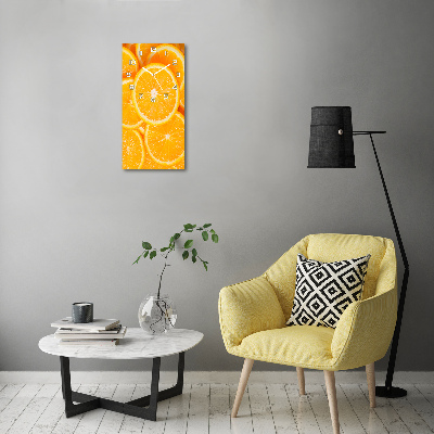 Vertical rectangular wall clock Slices of orange