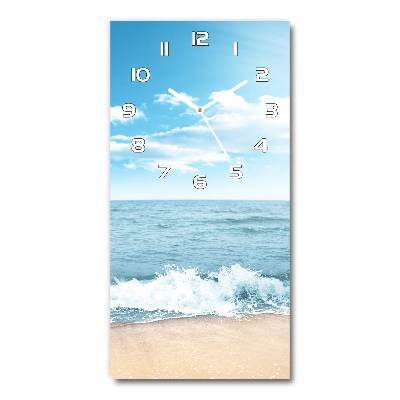 Vertical rectangular wall clock Beach and sea