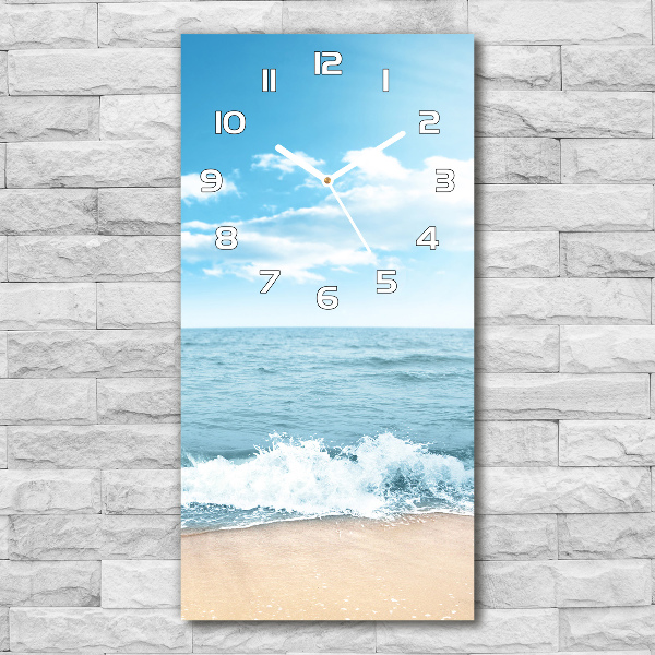 Vertical rectangular wall clock Beach and sea