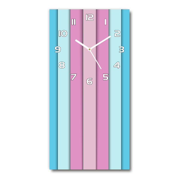 Vertical rectangular wall clock Colorful stripes