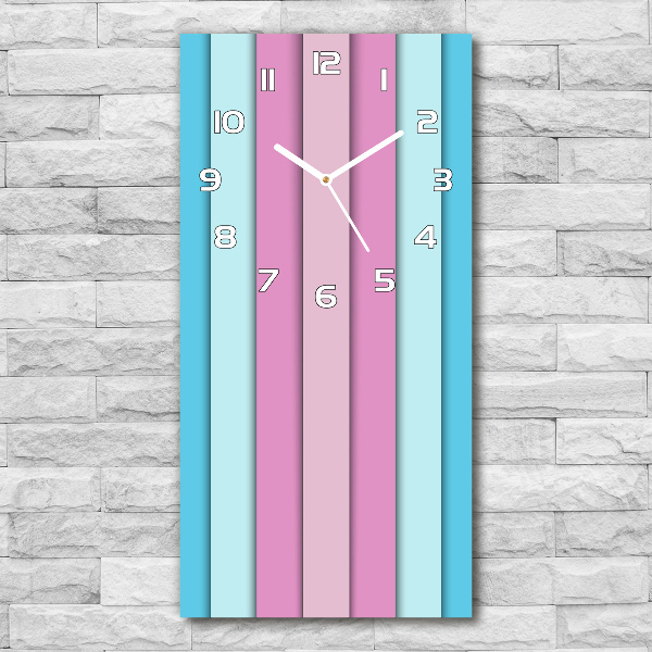 Vertical rectangular wall clock Colorful stripes