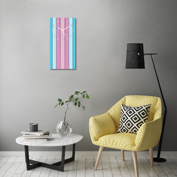Vertical rectangular wall clock Colorful stripes