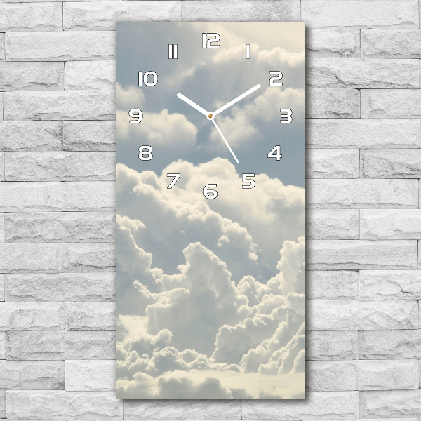 Modern vertical wall clock Clouds