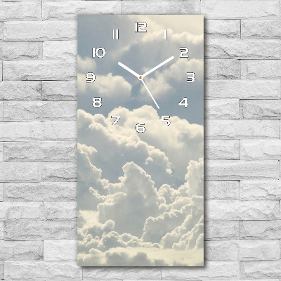 Modern vertical wall clock Clouds