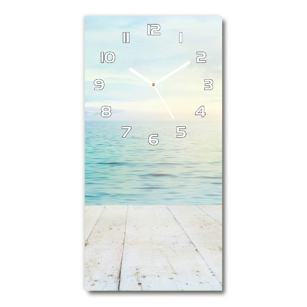 Vertical rectangular wall clock Tropical beach