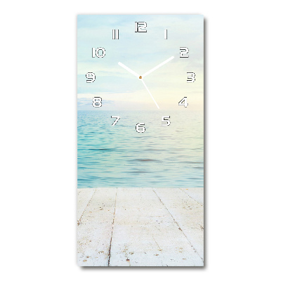 Vertical rectangular wall clock Tropical beach