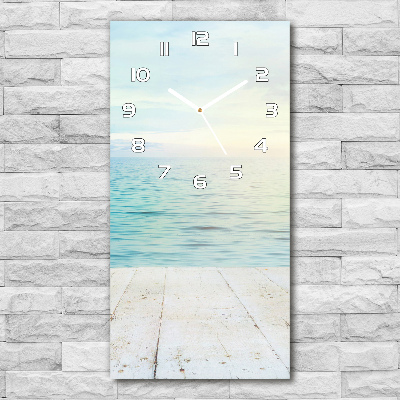 Vertical rectangular wall clock Tropical beach