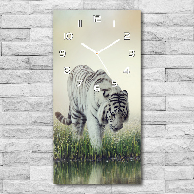 Modern vertical wall clock White Tiger