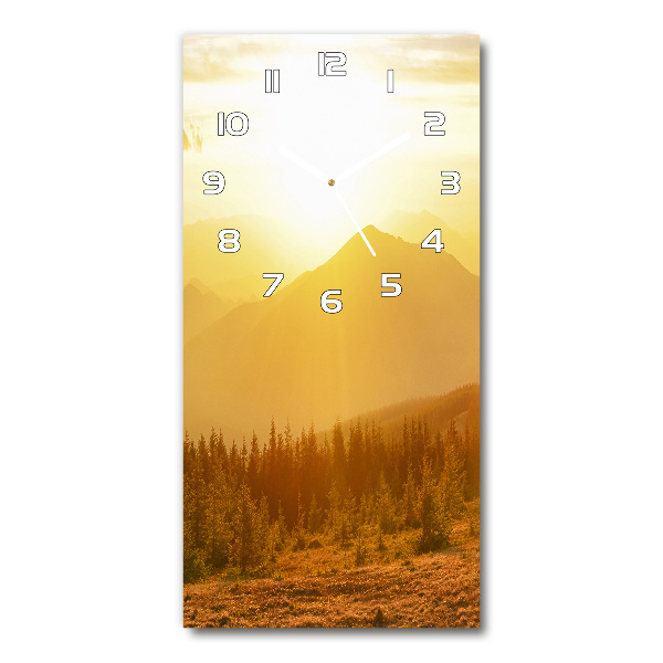 Vertical wall clock Sunset of the mountain