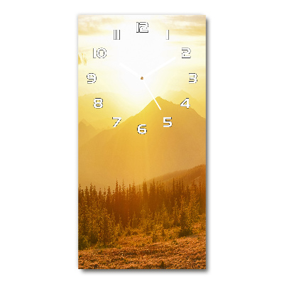 Vertical wall clock Sunset of the mountain