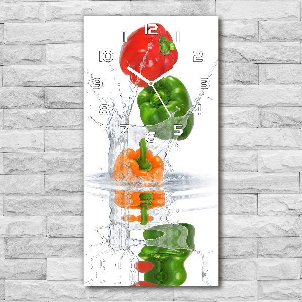 Vertical rectangular wall clock Peppers