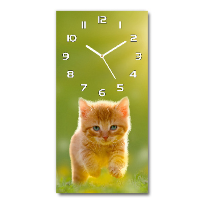 Vertical wall clock Red Cat