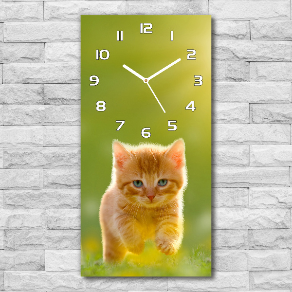 Vertical wall clock Red Cat