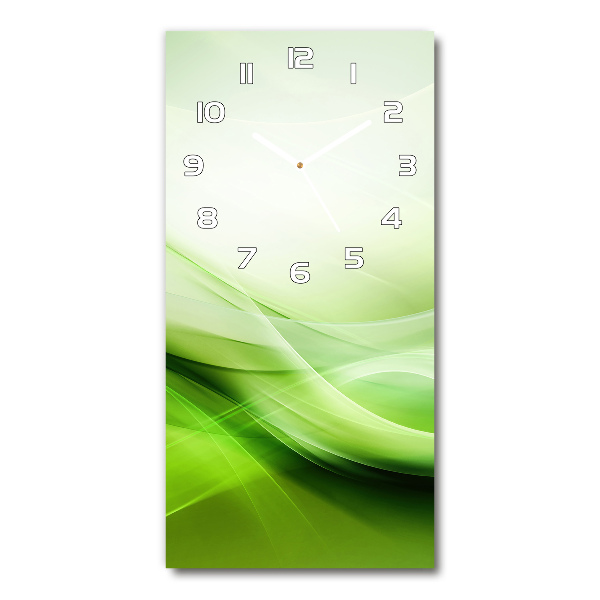 Vertical wall clock Green waves