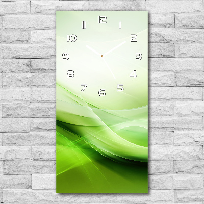 Vertical wall clock Green waves