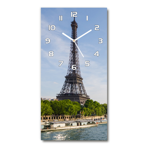 Vertical wall clock Eiffel Paris tower