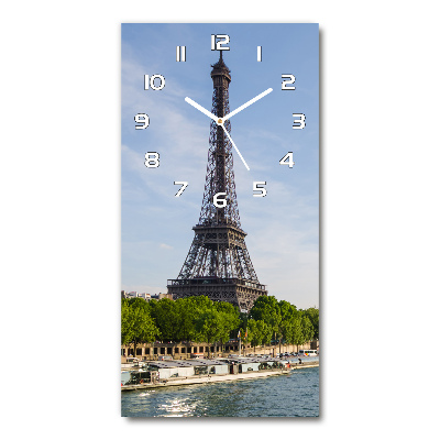 Vertical wall clock Eiffel Paris tower