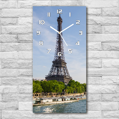 Vertical wall clock Eiffel Paris tower